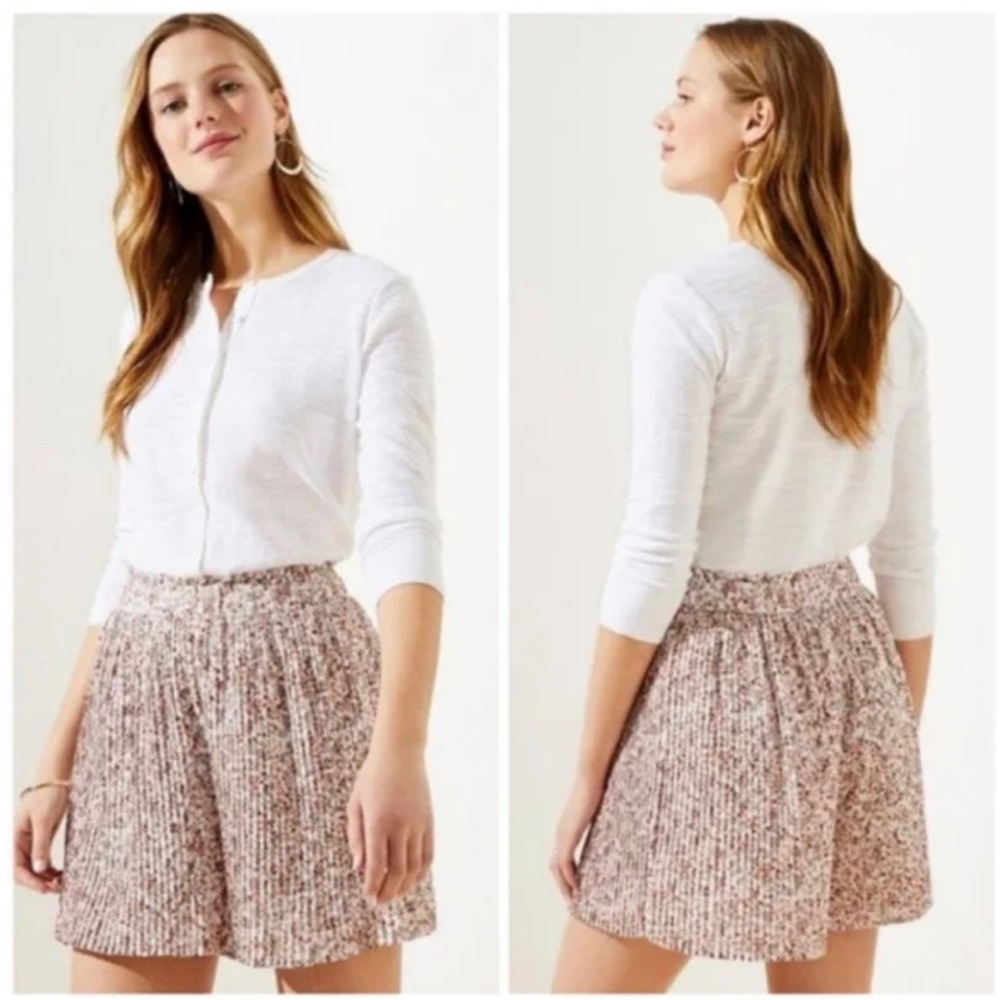 Pleated Knit Women’s Shorts in Light Pink